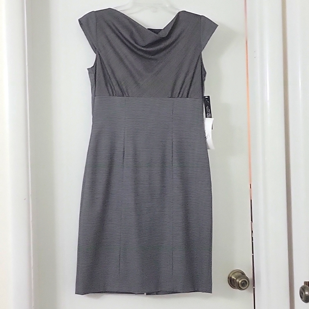 NWT Tahari ASL Wool Sheath Plaid Dress Size 4P